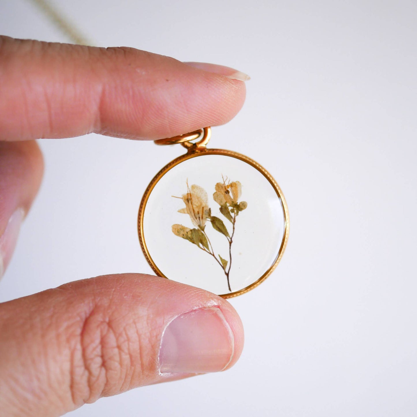 Tiny Dried Bouquet Pendant