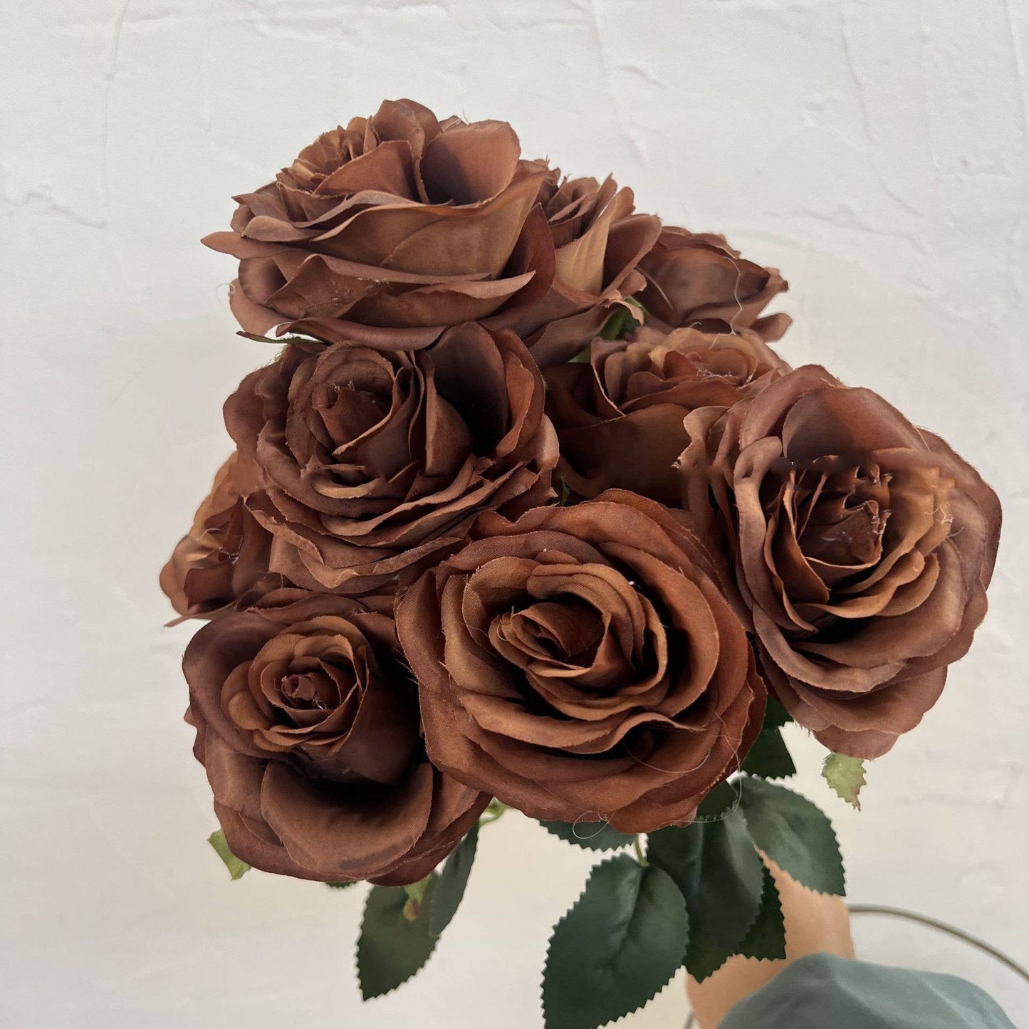 16''T Silk Rose Flower Bunch, 9 Heads, Multicolors