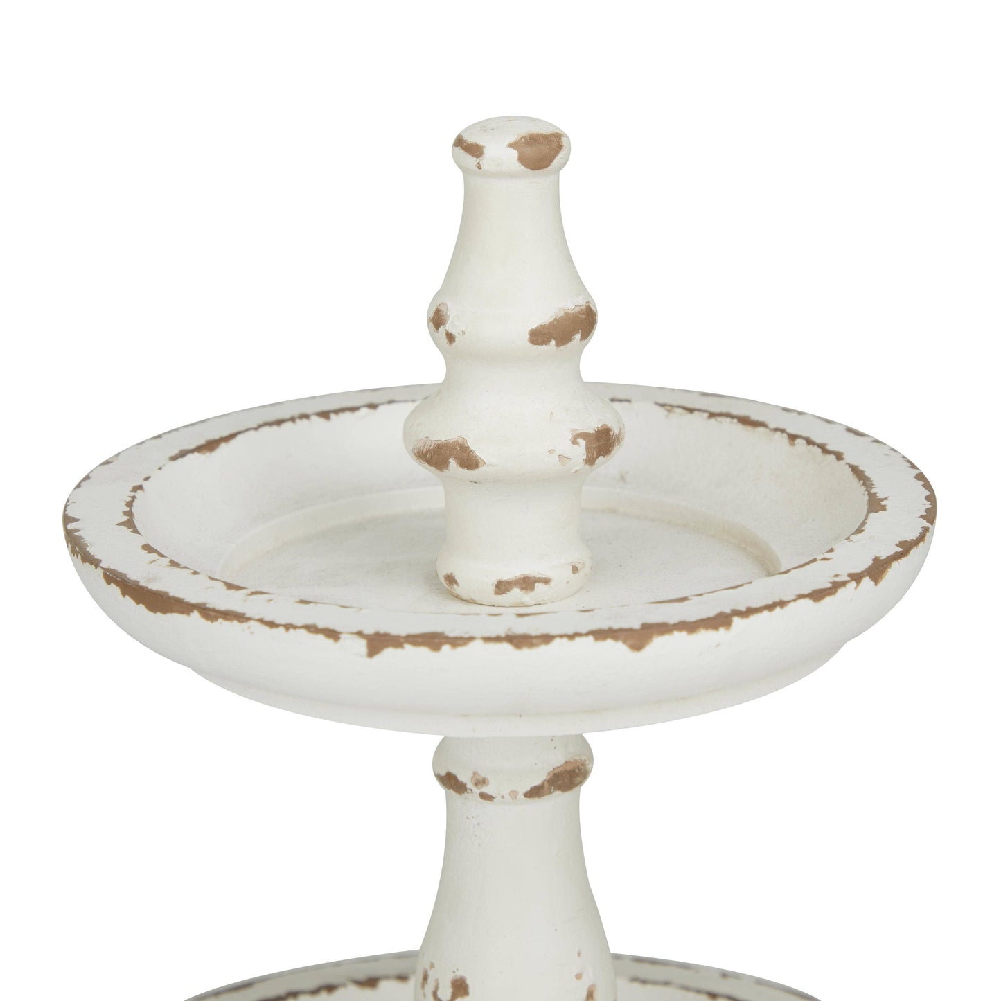 Country Cottage White Wood Tiered Server