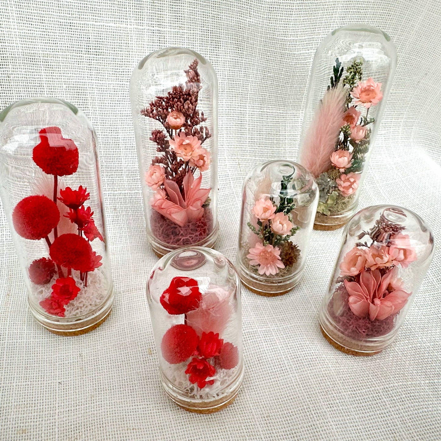 Valentine Mix Mini Terrarium Floral Cloche Apothecary Jar