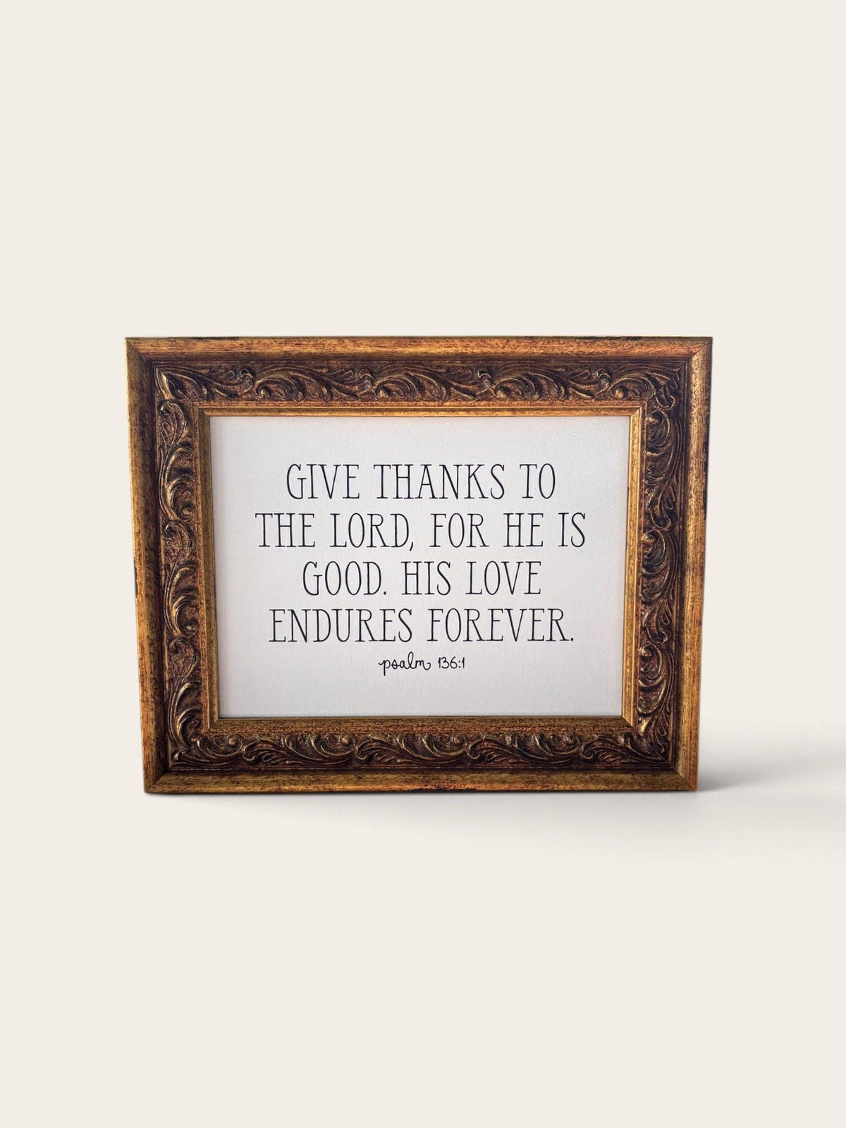Give Thanks to the Lord | Antique Gold Frame