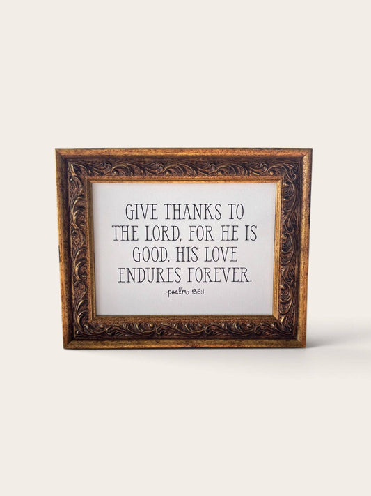 Give Thanks to the Lord | Antique Gold Frame