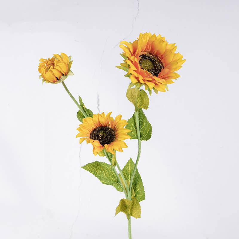 26''Tall Silk Sunflower Single Spray, Fall Decorative Flower