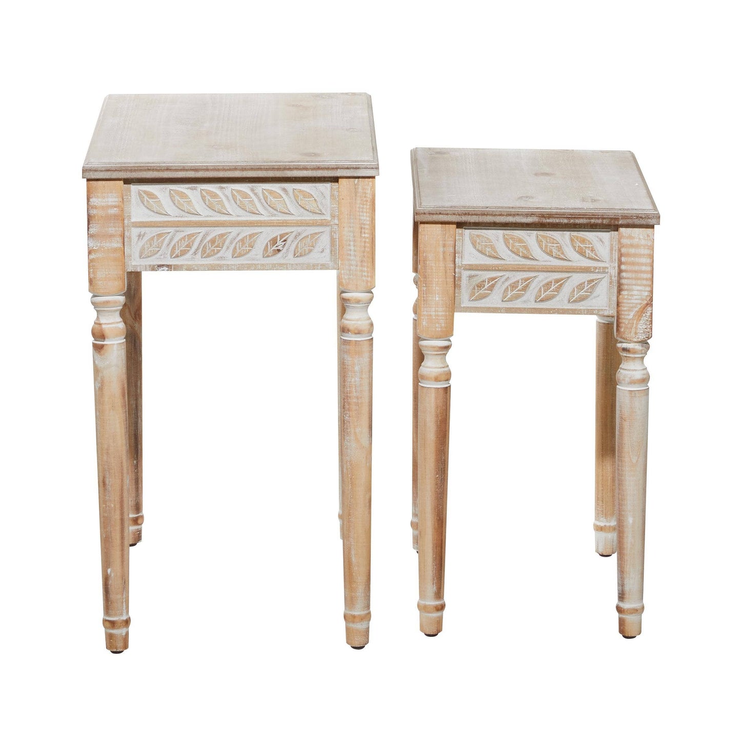 Farmhouse Brown Wooden Accent Table Set