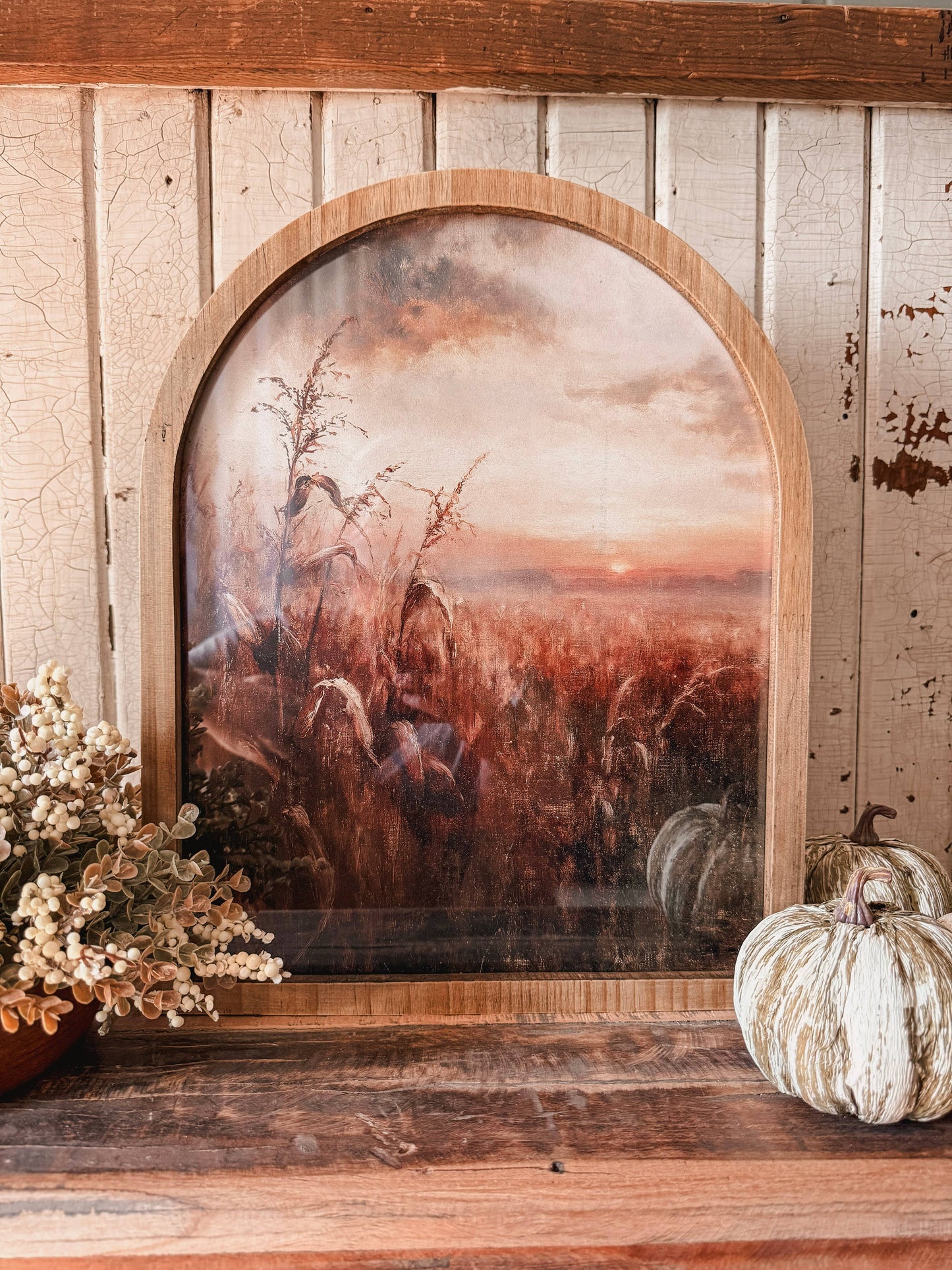 Framed Arch - Autumn Cornfield Sunset Print