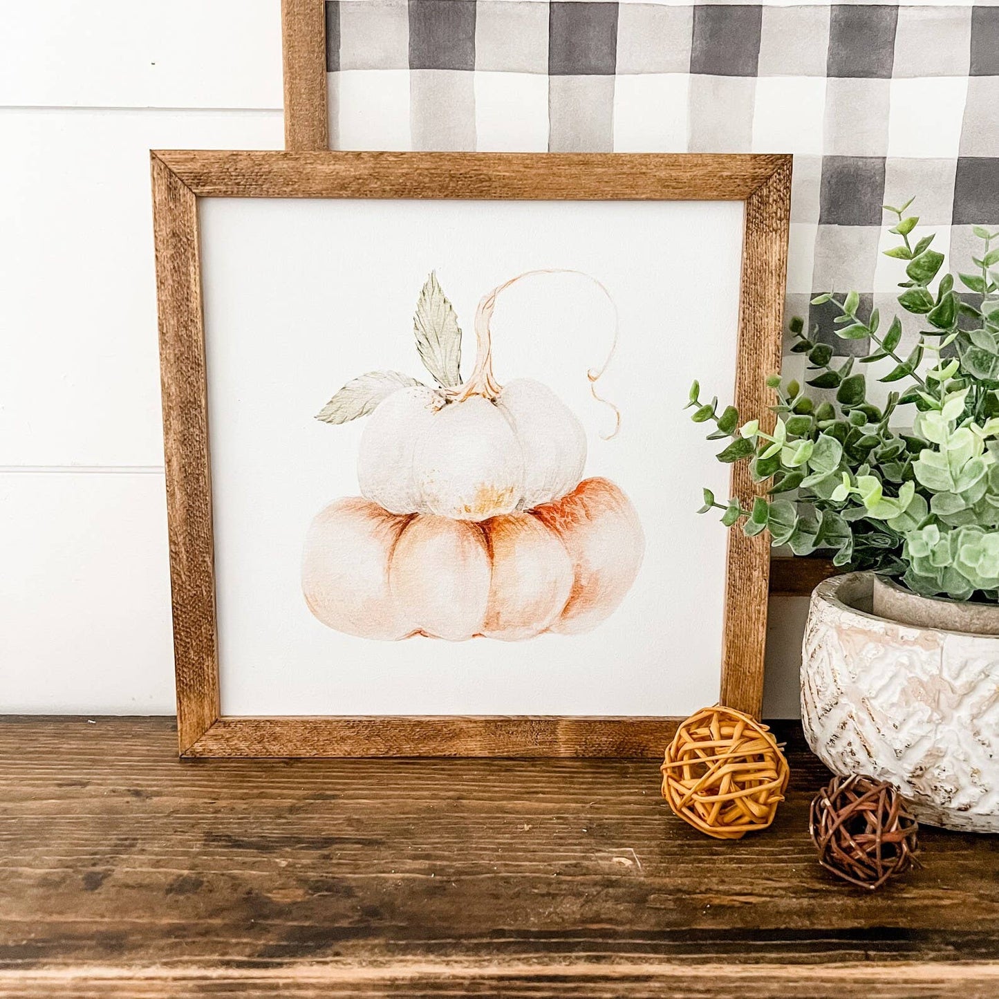 Stacked Pumpkins Fall Sign