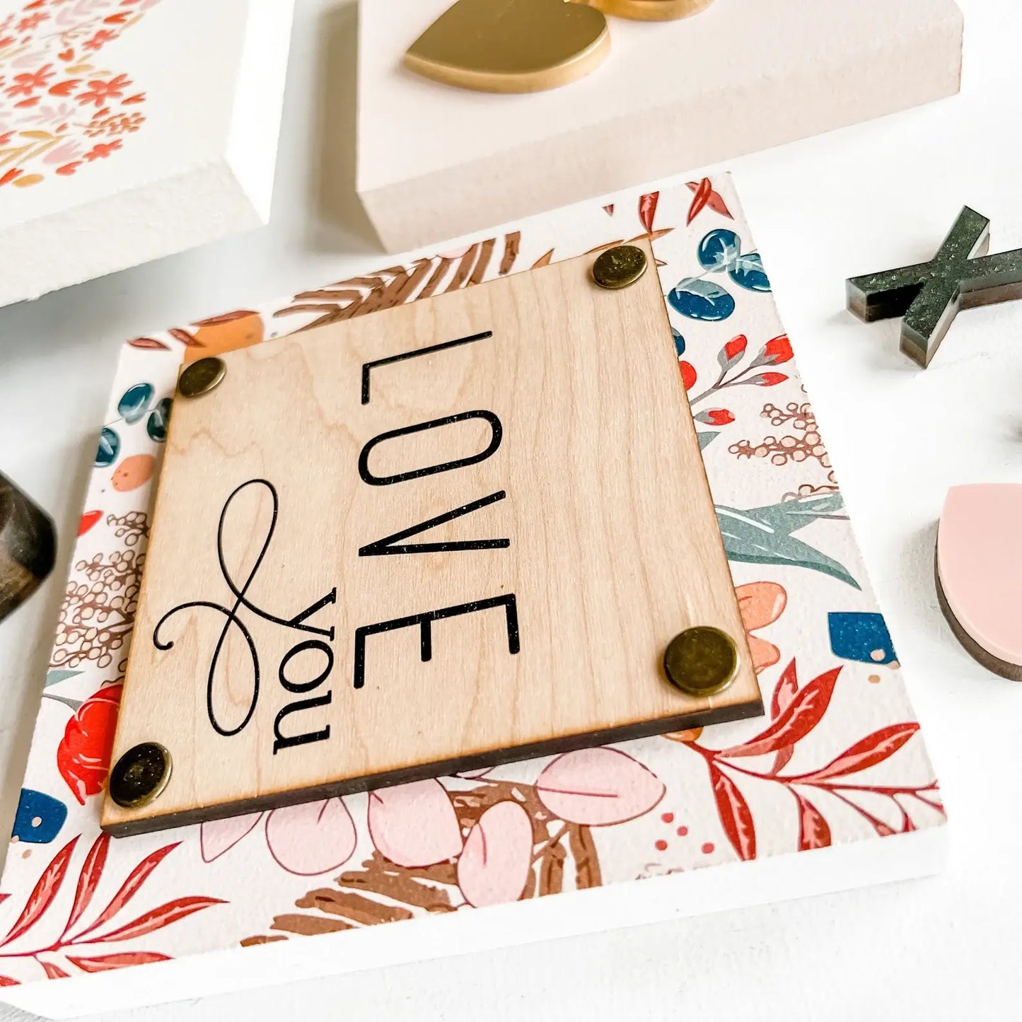 Valentines Day Mini Block Tiered Tray Signs