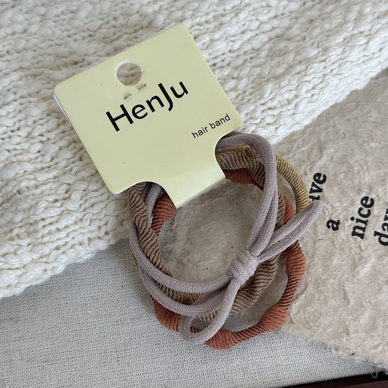 4 PIECES OF CANDY-COLORED SIMPLE HAIR TIES_CWAHA1130