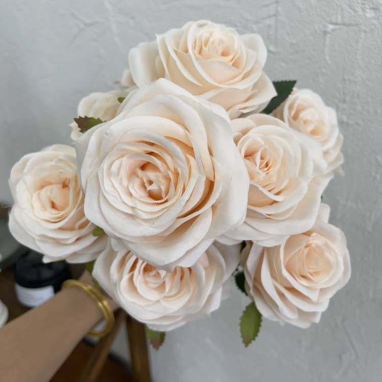 16''T Silk Rose Flower Bunch, 9 Heads, Multicolors