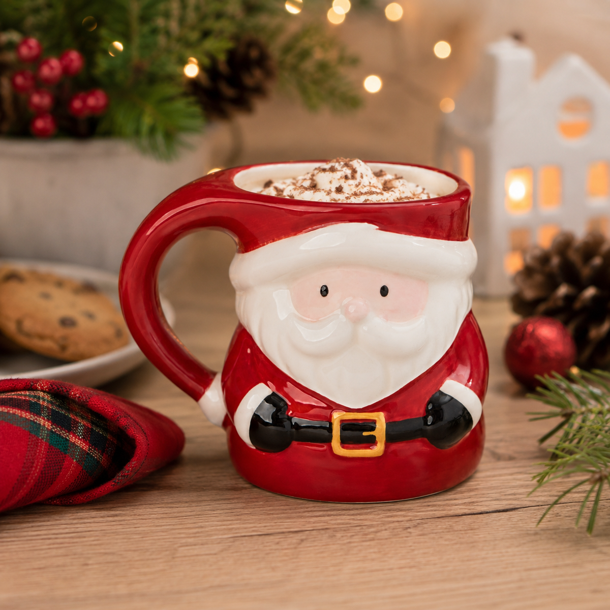 Figural Ceramic Mug - Santa