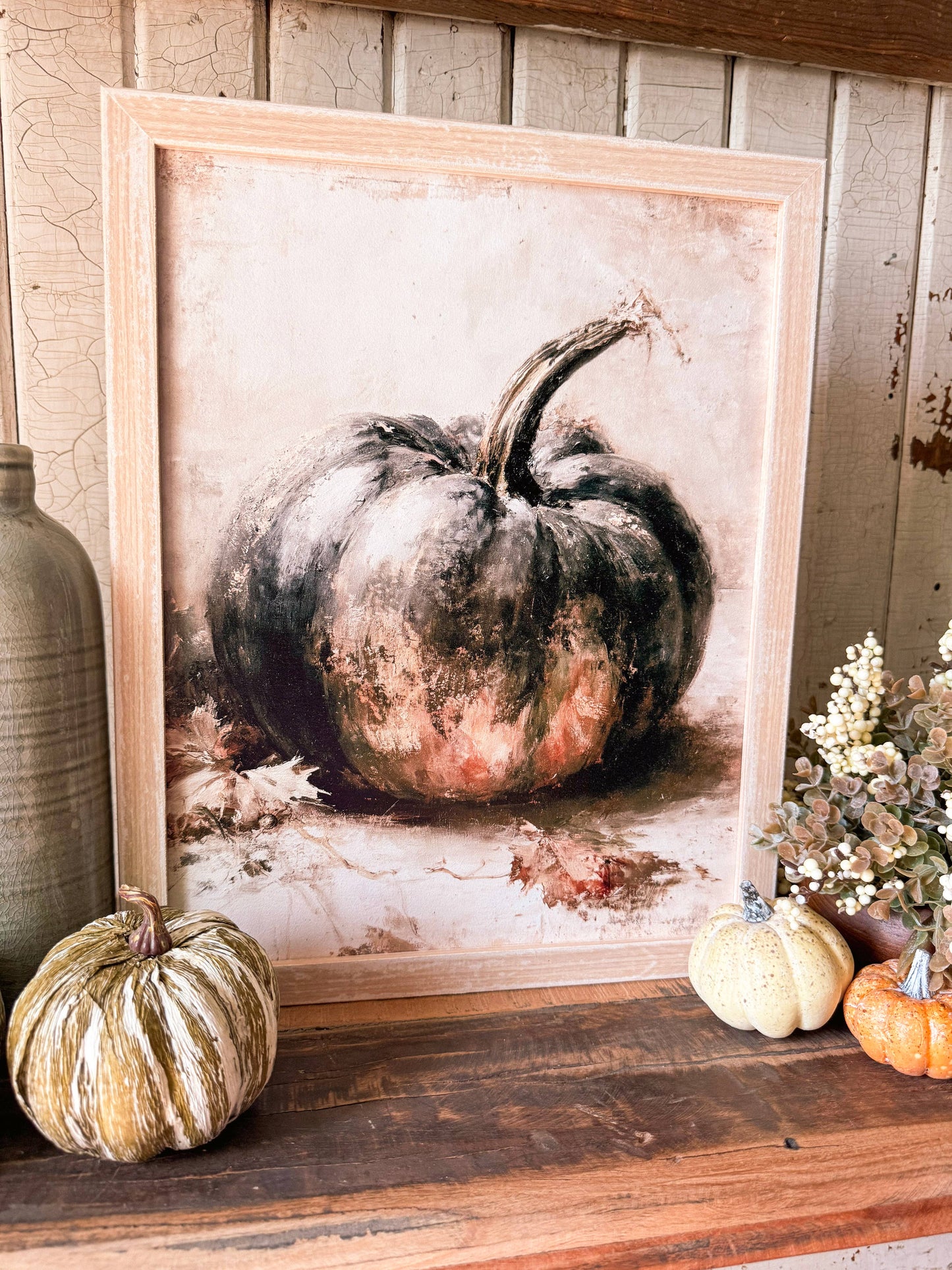 Moody Heirloom Pumpkin Vintage Fall Wood Sign