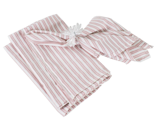 Coral Classic Striped Cloth Napkins, Set of 4