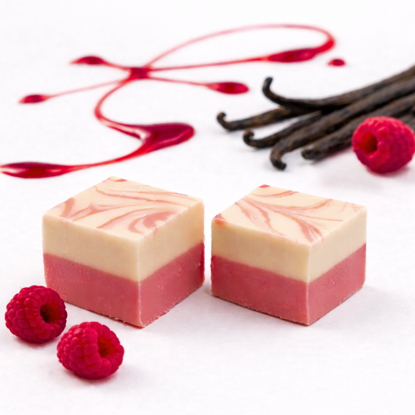 Raspberry Vanilla Swirl 1/2 lb. Fudge Bar