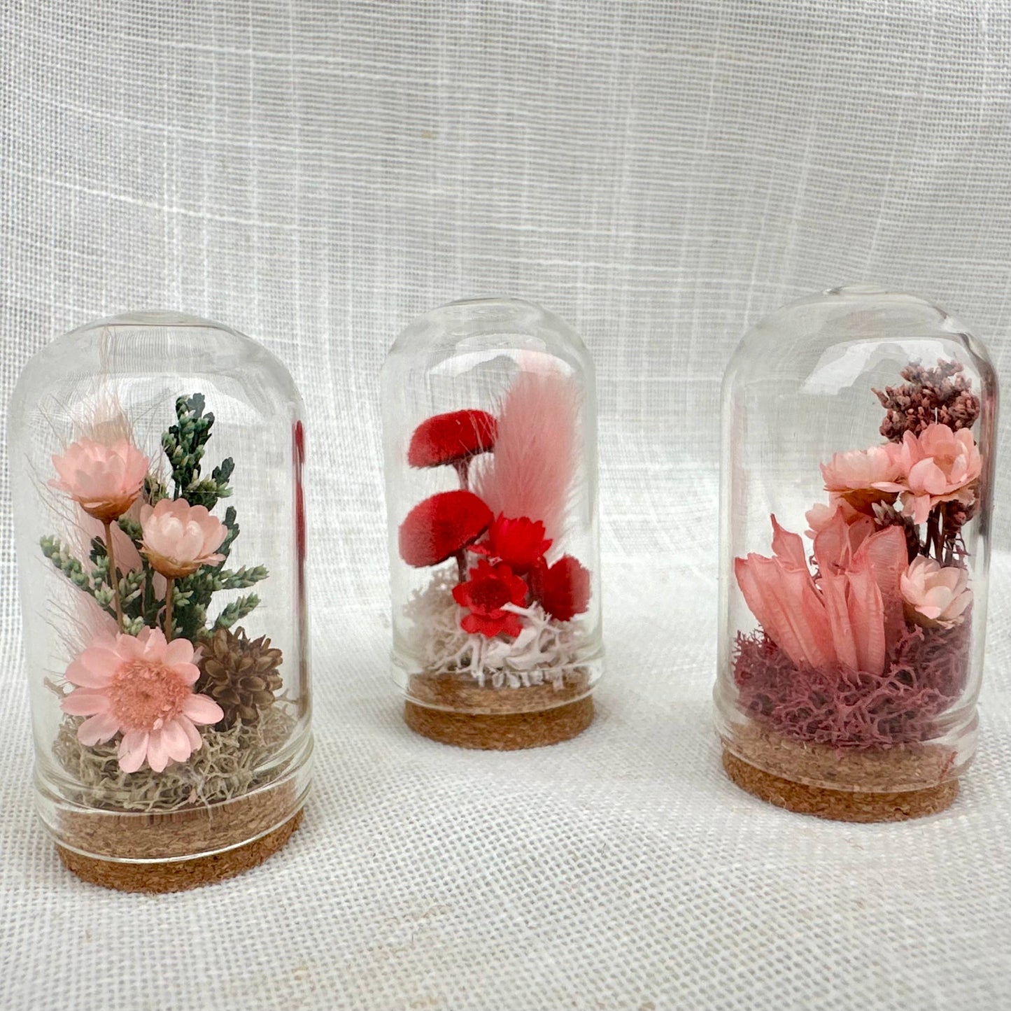 Valentine Mix Mini Terrarium Floral Cloche Apothecary Jar