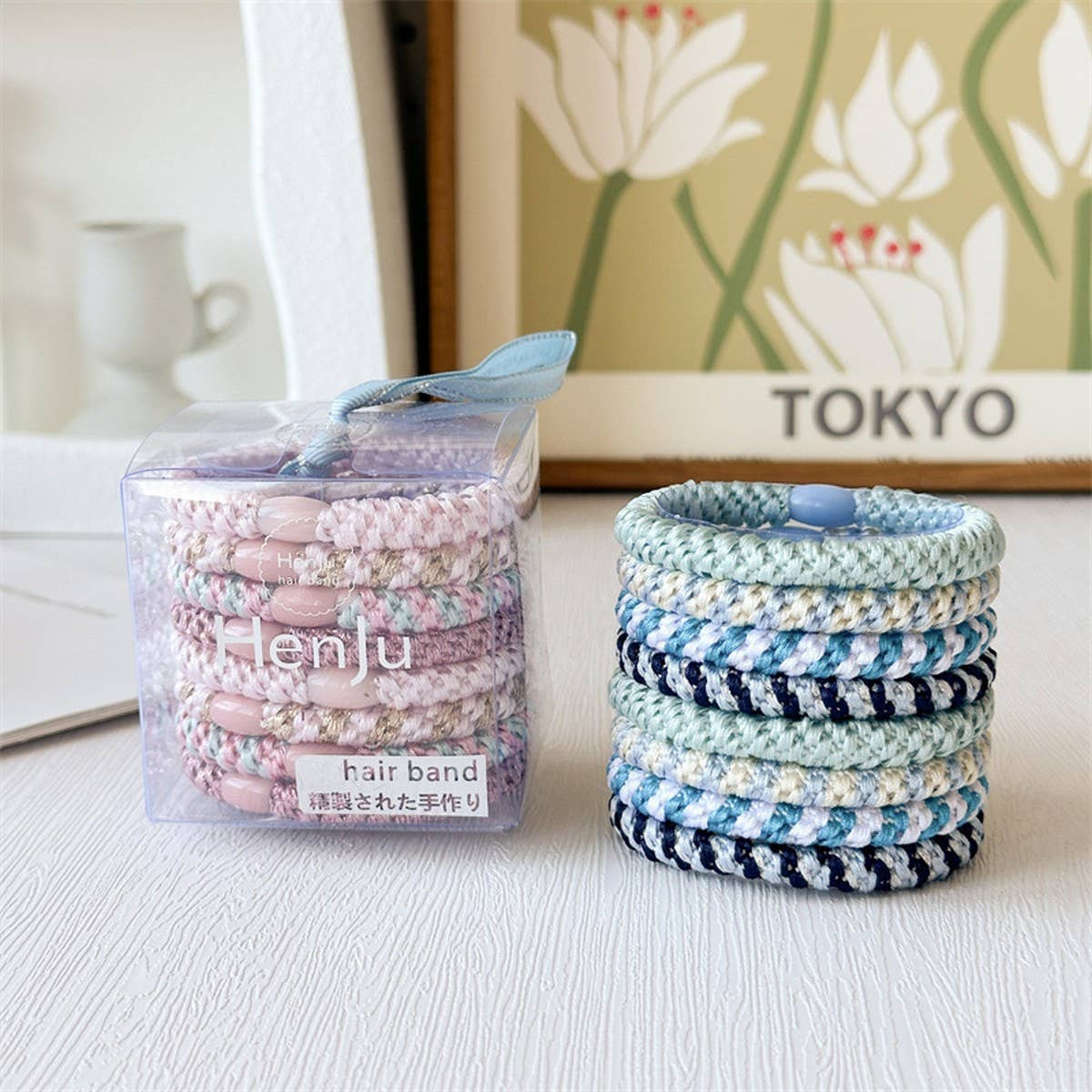 BOXED SMALL FRESH MIXED COLOR HAIR TIE 8-PIECE SET_CWAHA2438