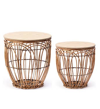 Plant Stands, Open Weave Set of 2  Item # 65235