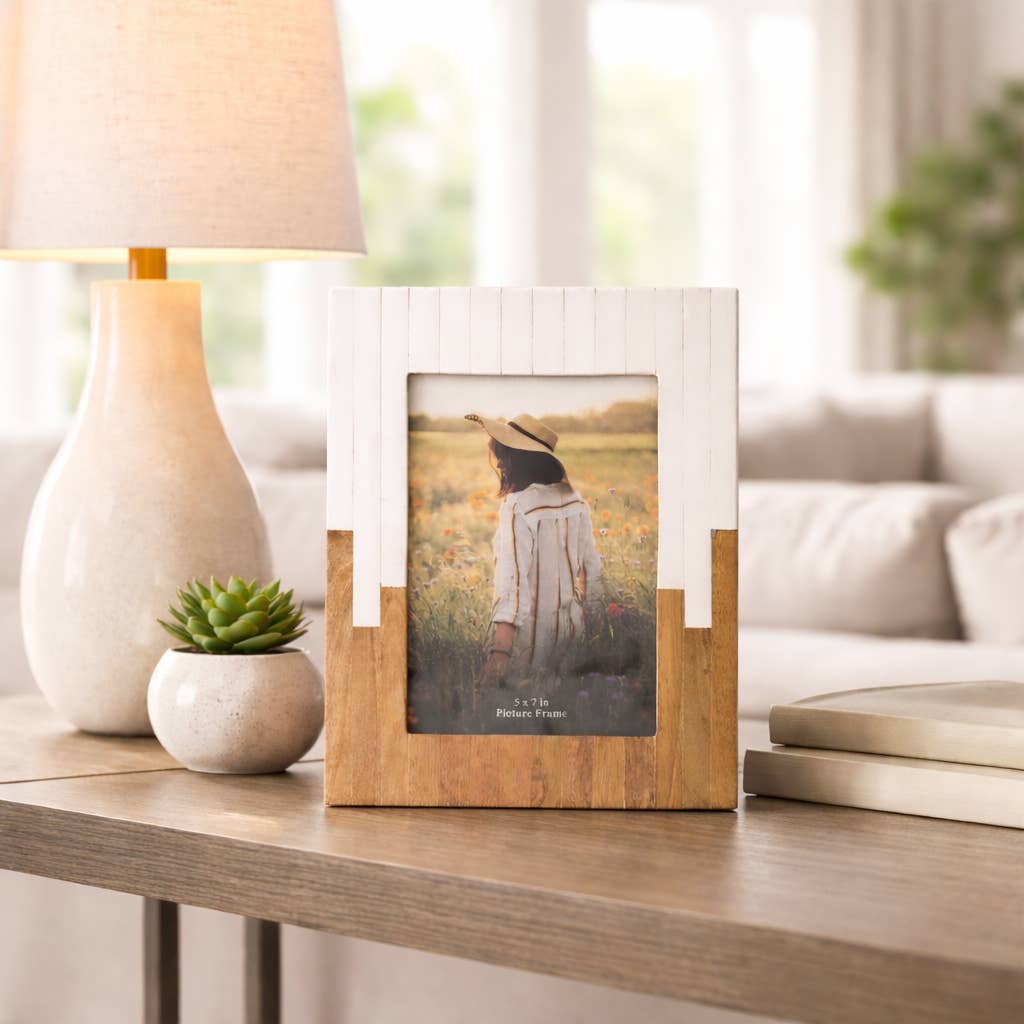 Resin 2-Toned Picture Frame - Natural/White, 5x7 in.