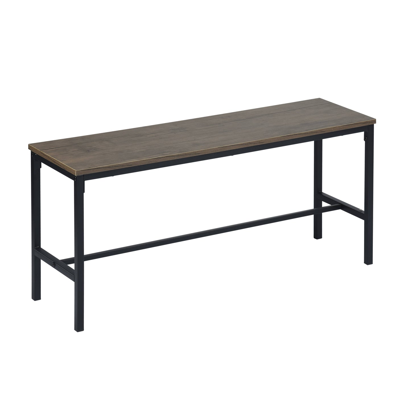 Industrial Dining Table Set with Benches – Wood & Metal