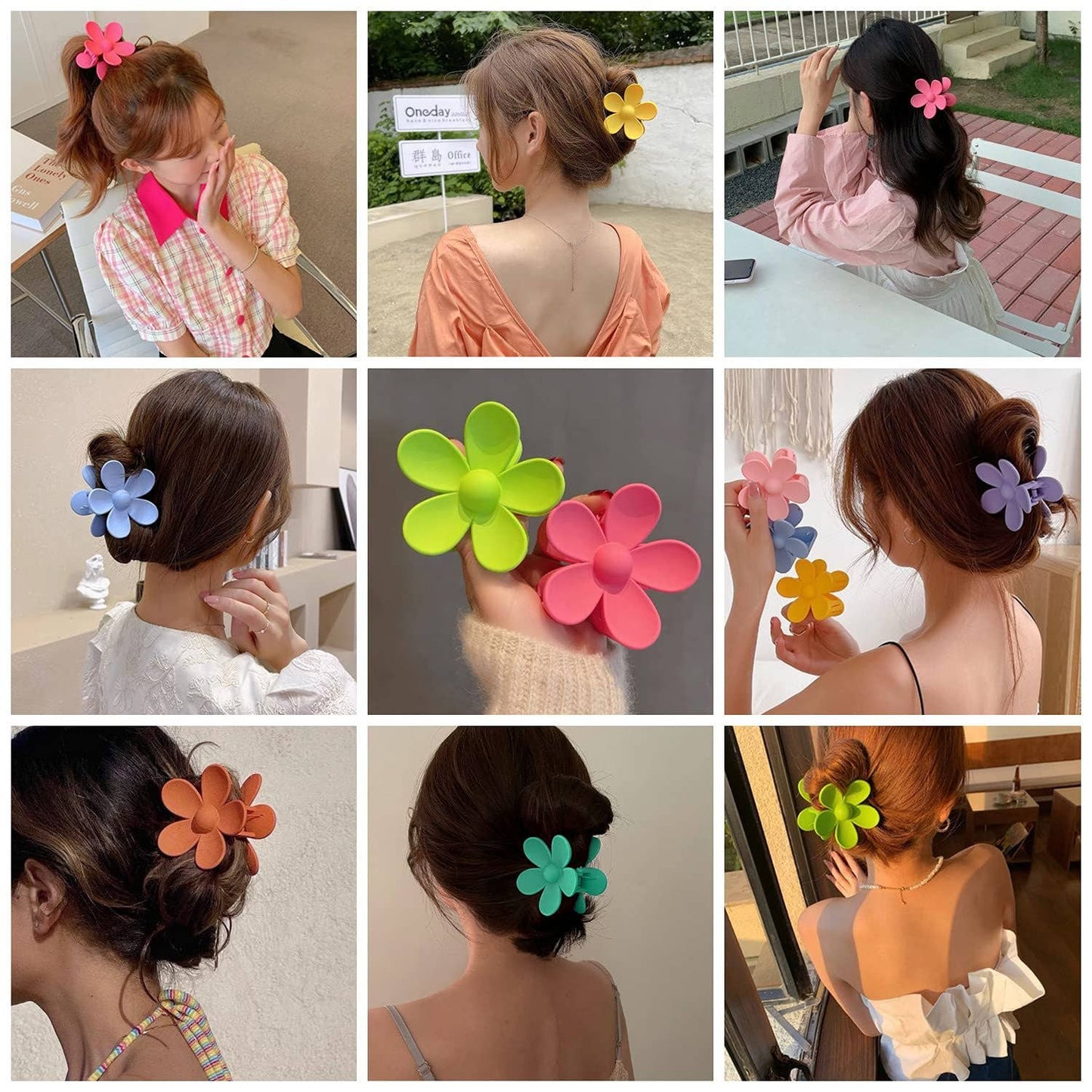 MATTE CUTE FLOWER HAIR CLAW CLIP_CWAHA0089