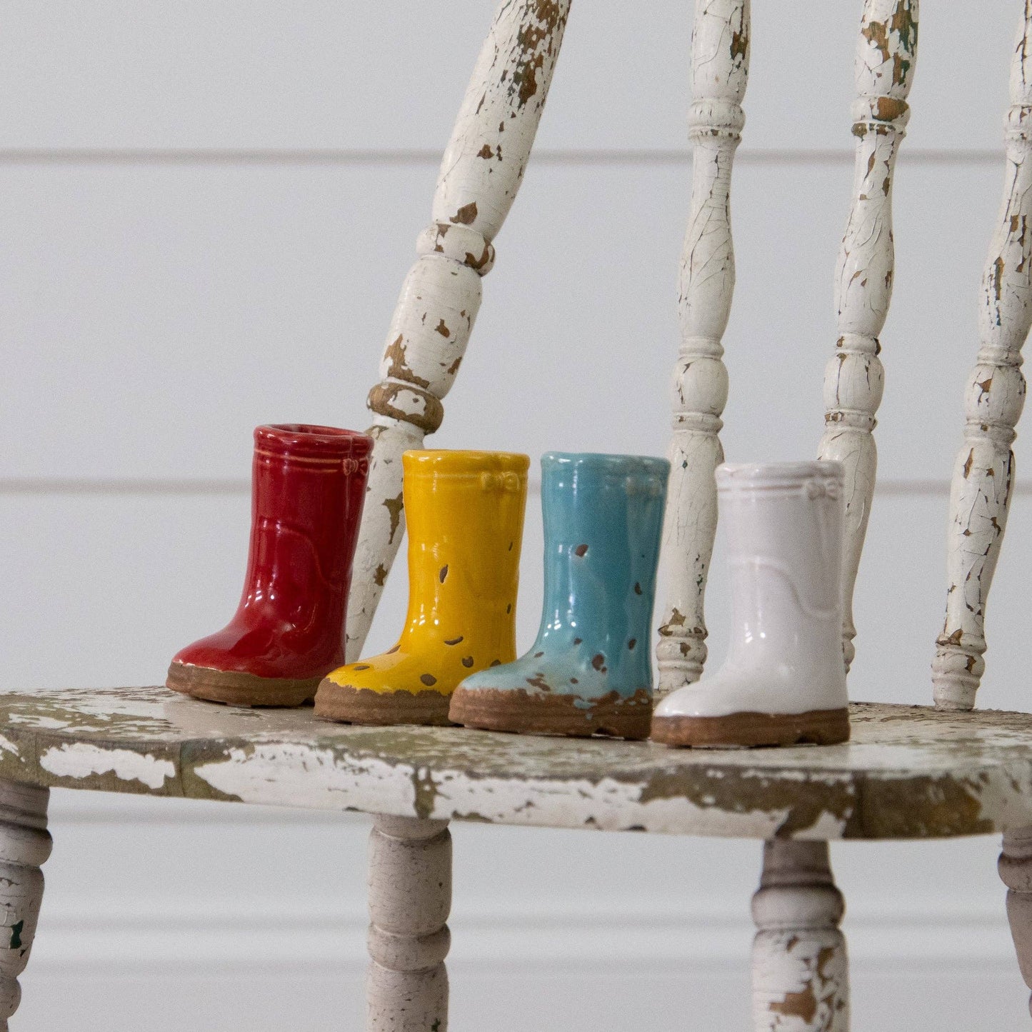Mini Ceramic Boot Vases, Bright Colors (Pk/04 Ast)