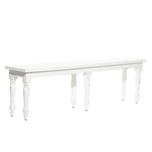 Farmhouse White Wood Bench