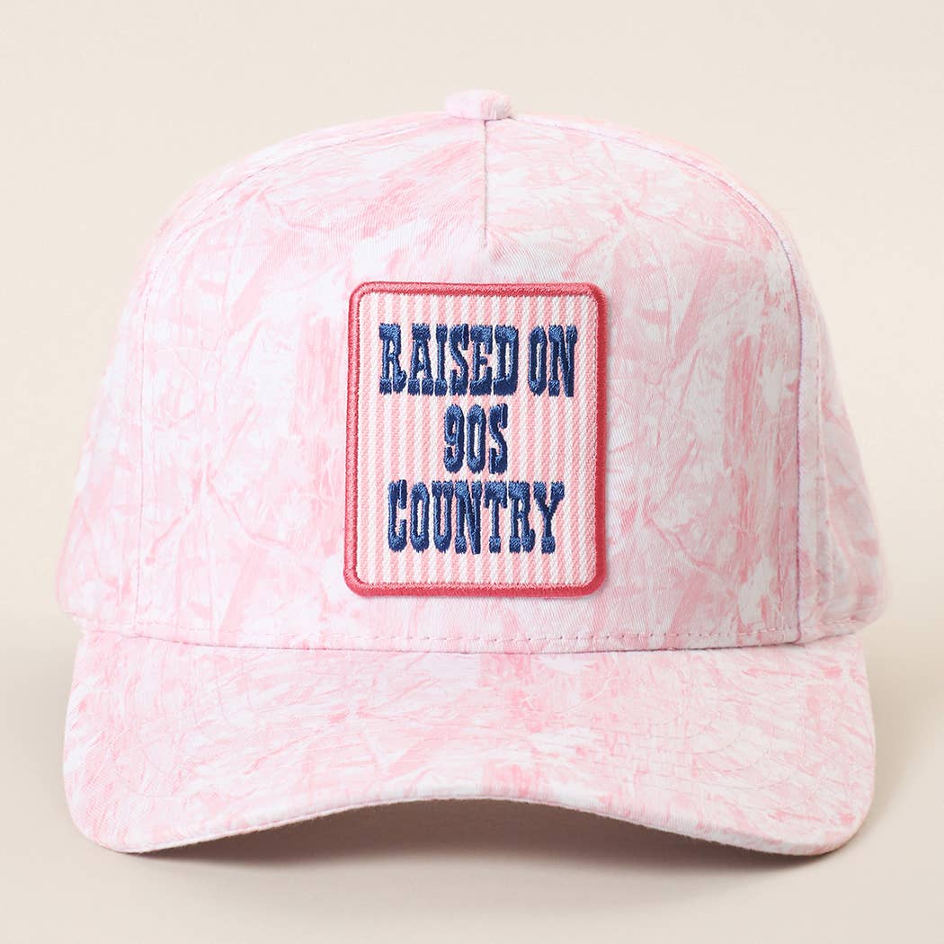 RAISED ON 90'S COUNTRY Embroidered Patch Camo Trucker Hat