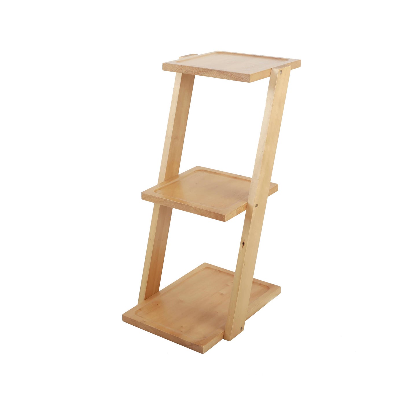 THREE-TIER WOOD DISPLAY STAND