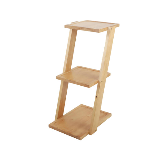 THREE-TIER WOOD DISPLAY STAND