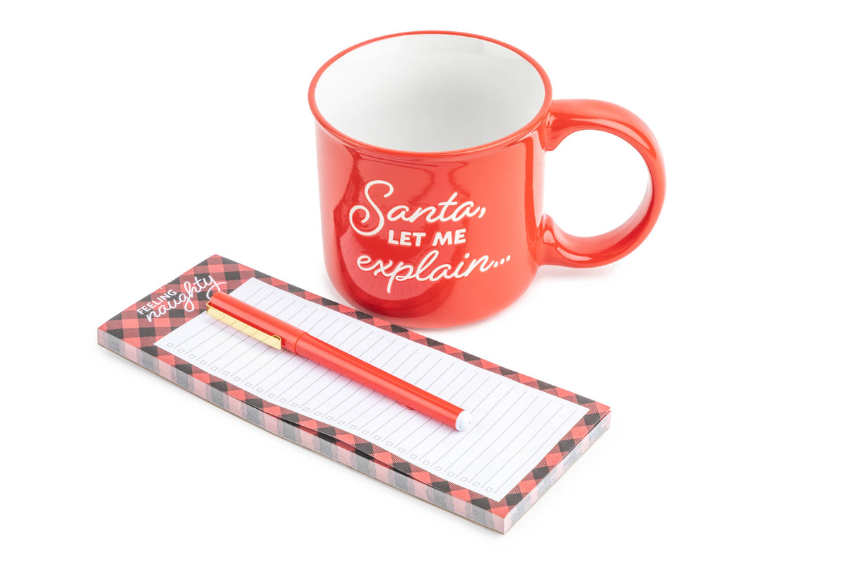20oz Camper Mug Gift Set - Santa, I can explain Design