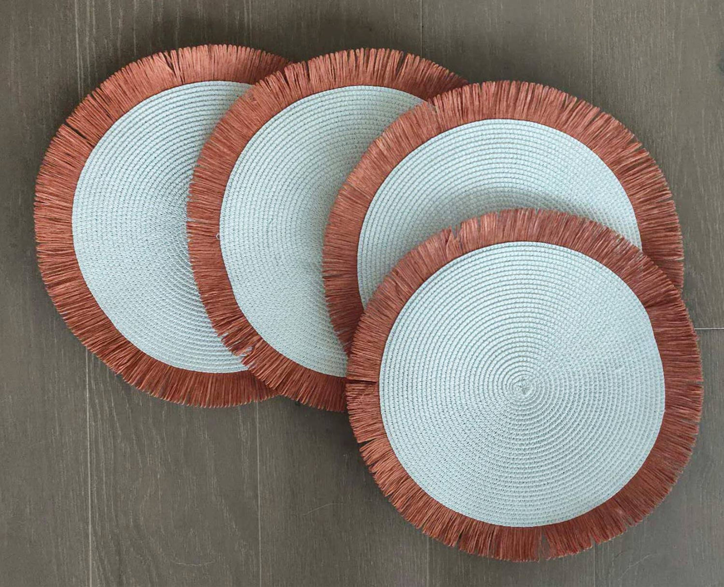 Handwoven Fringe Boho 15" Round Placemat