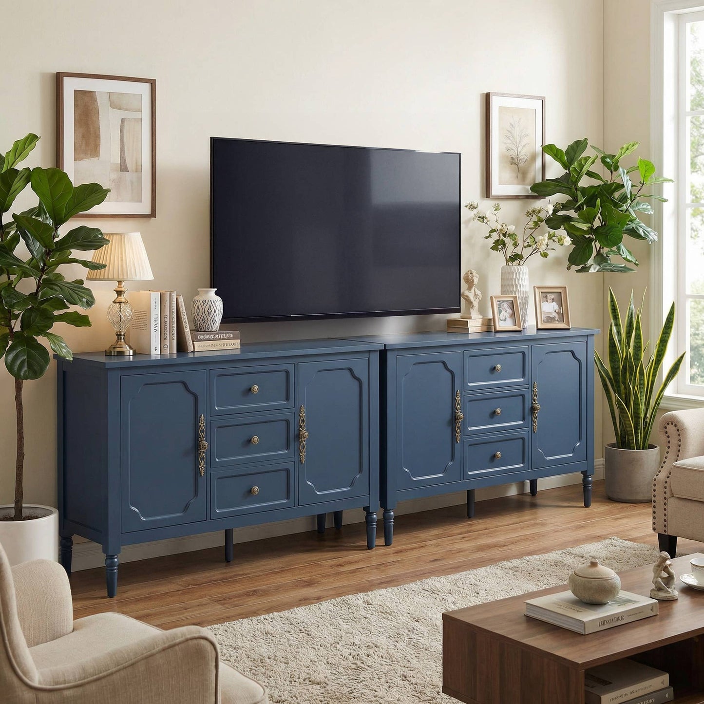 Buffet Sideboard Cabinet with 2 Doors & 3 Drawers