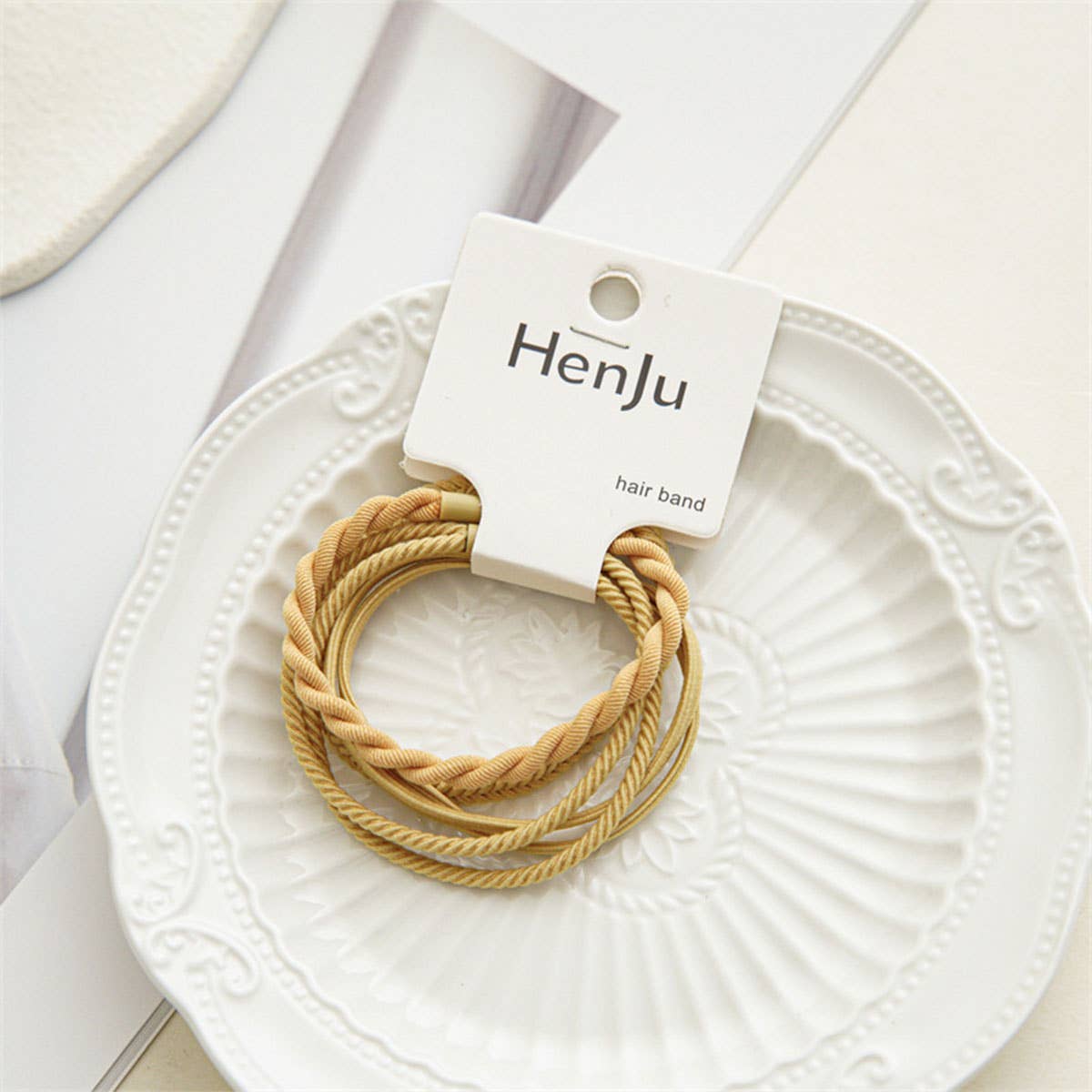 4PCS/SET SUPER STRETCHY ELASTIC SIMPLE HAIR TIES_CWAHA0334