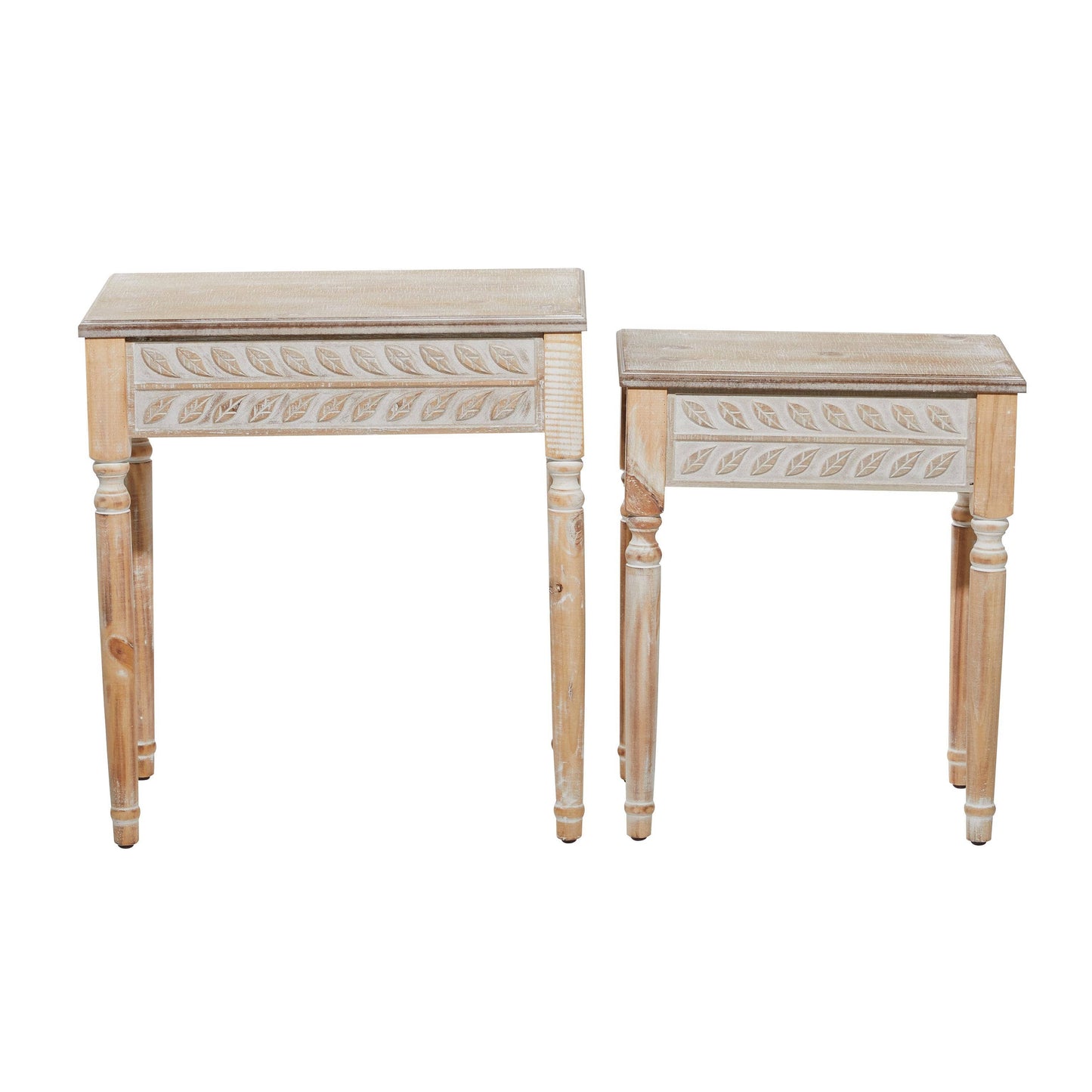 Farmhouse Brown Wooden Accent Table Set