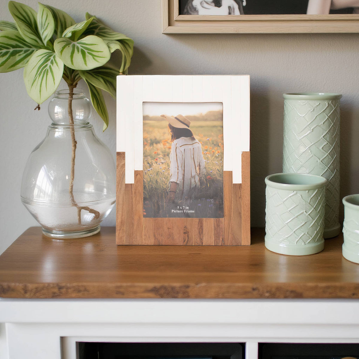 Resin 2-Toned Picture Frame - Natural/White, 5x7 in.