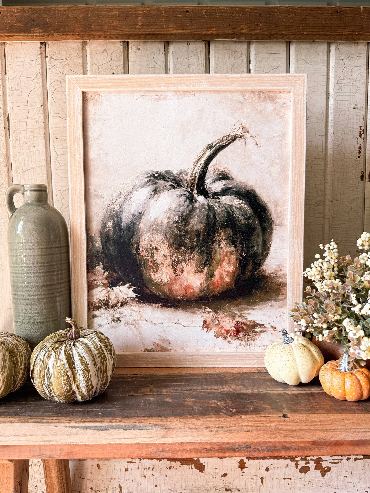 Moody Heirloom Pumpkin Vintage Fall Wood Sign