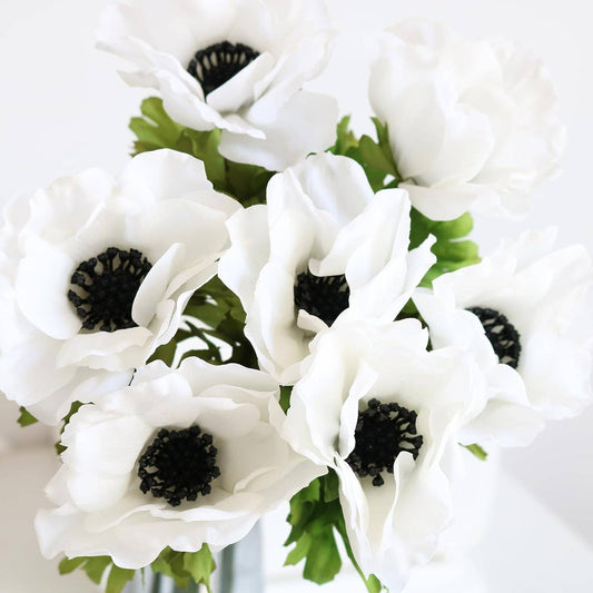 19''T Faux Anemone Artificial Flowers, Single Spray Anemones