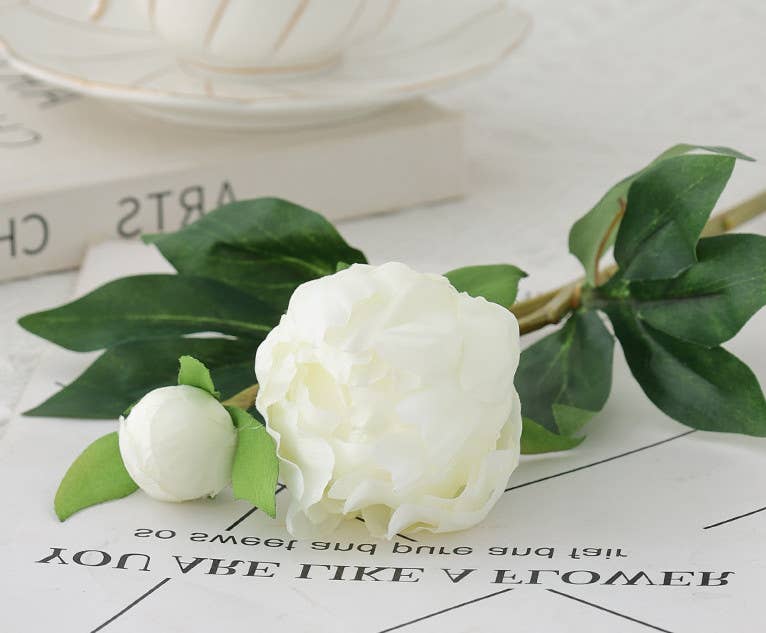 26''T Silk Artificial Peony Spray, Spring Blooming Peonies