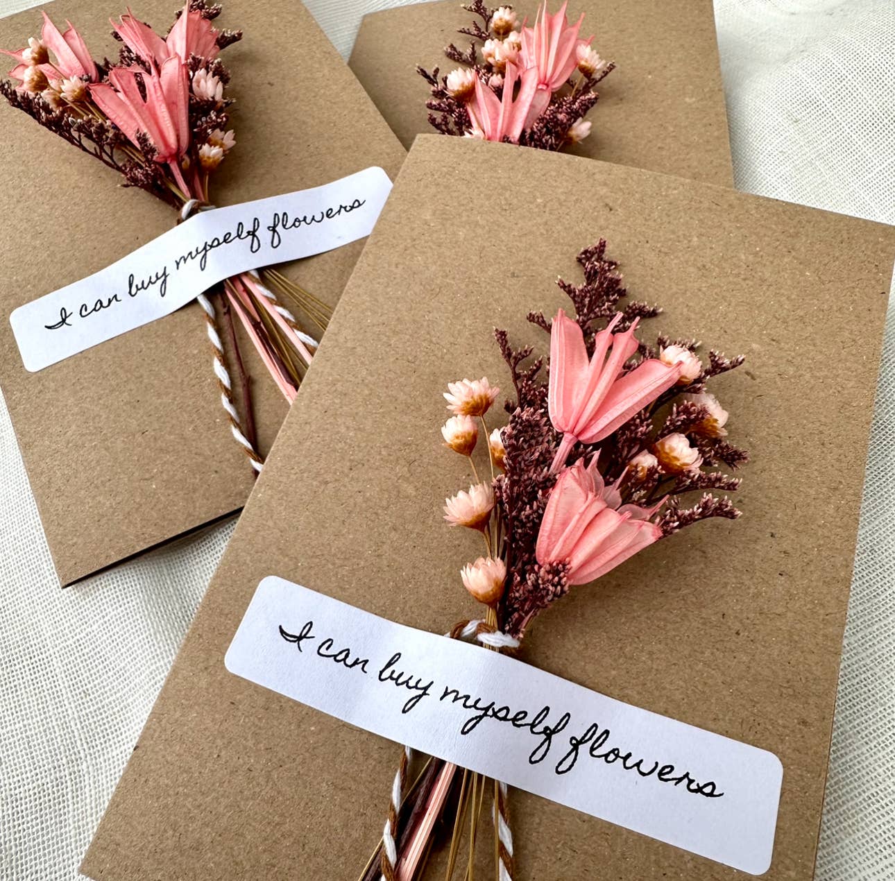 Valentine Mix Floral Bouquet Card With Real Flowers