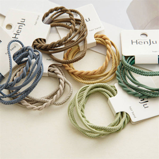 4PCS/SET SUPER STRETCHY ELASTIC SIMPLE HAIR TIES_CWAHA0334