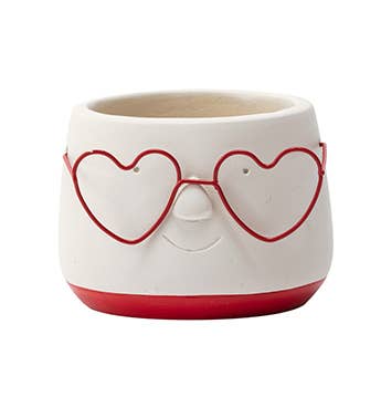 Planter Face w/ Heart Glasses  Item # 33874