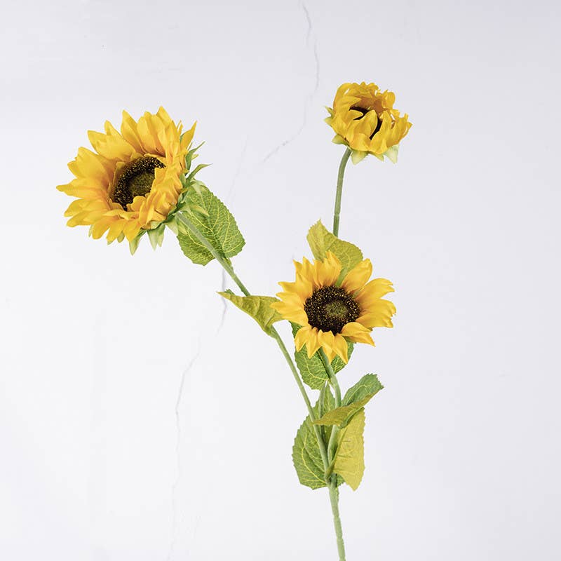 26''Tall Silk Sunflower Single Spray, Fall Decorative Flower