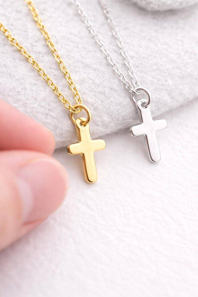 Graduation Cross Necklace Gift for Her, Christian Graduation Gift, Faith Necklace for Graduate, Gold Cross Necklace, Senior Gift