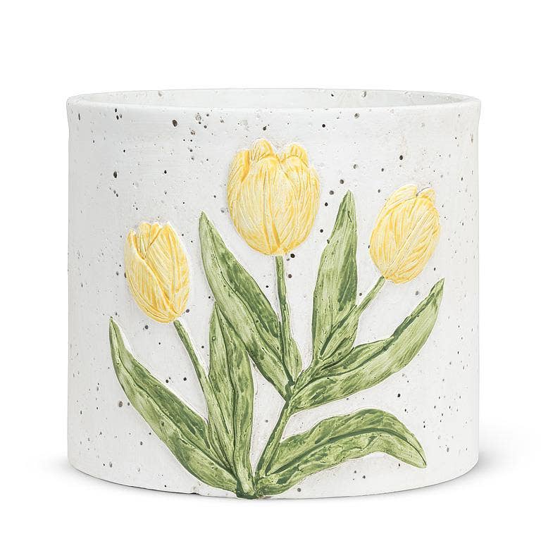 Planter with Tulip-Yellow