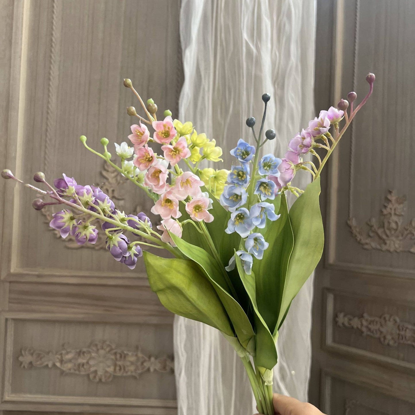 15''T Faux Lily of The Valley Flower, Tiny Wild Flowers