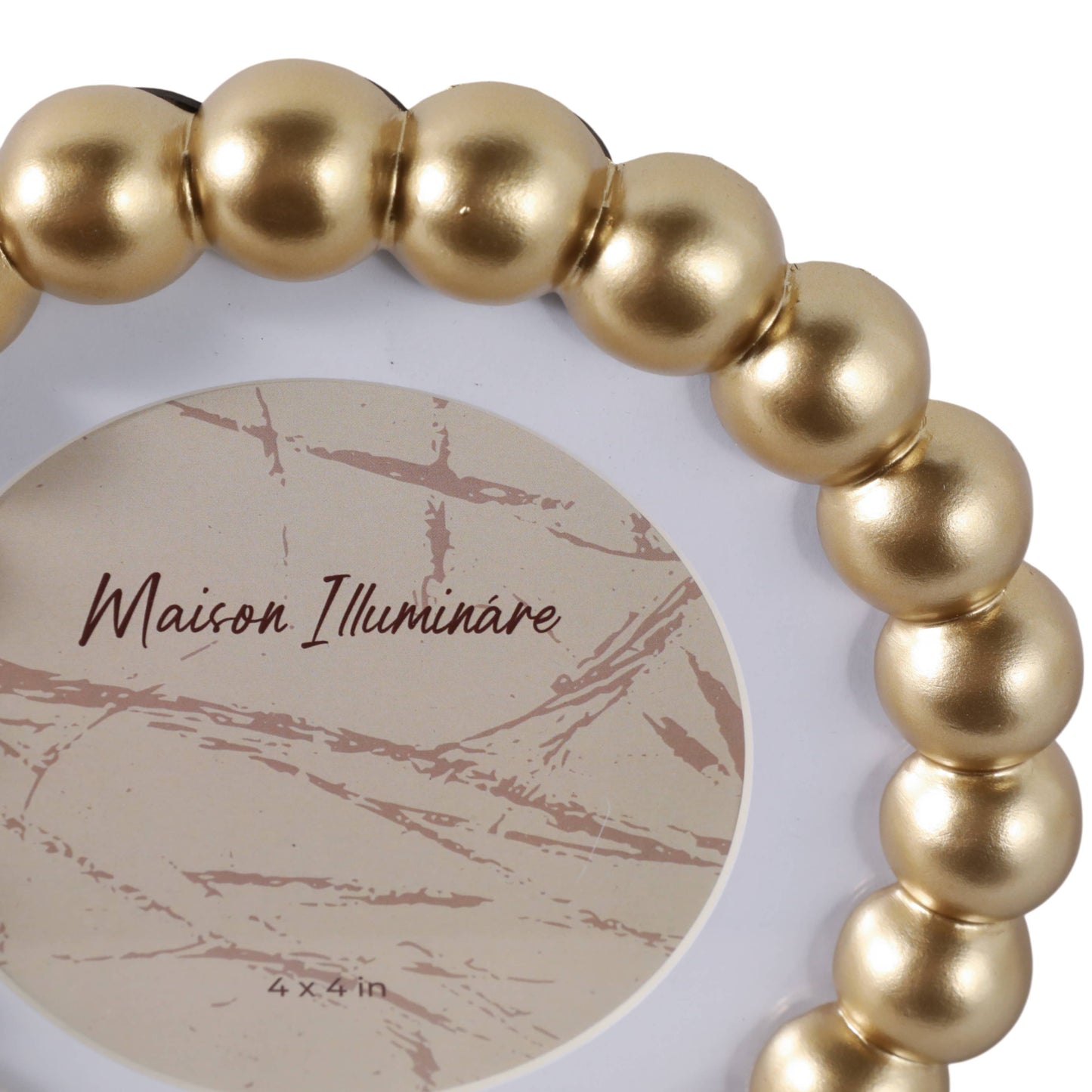 Photo Frame - Gold Glass Elegant Matted Beaded, 6x6 in.