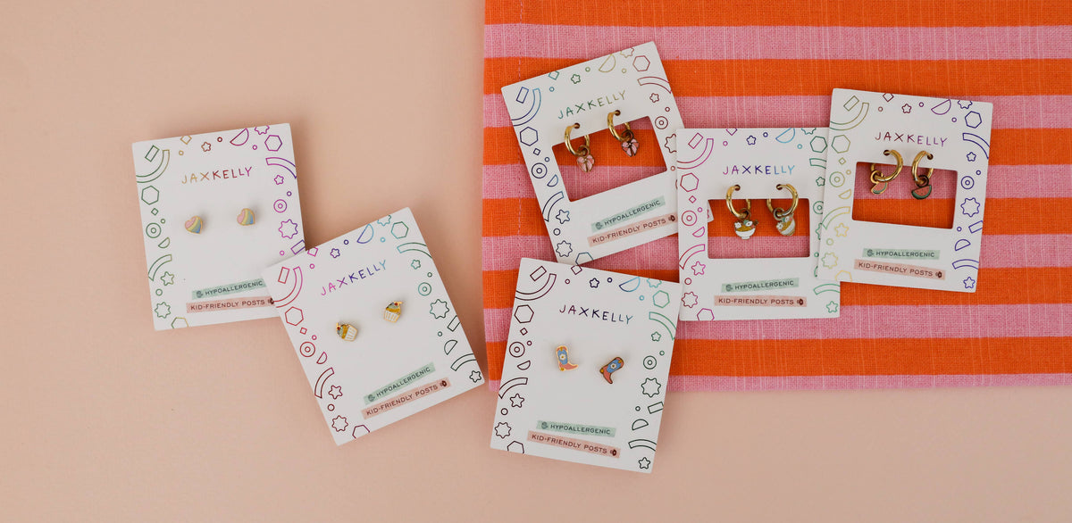 Boot Enamel Flat Back Kids Earrings