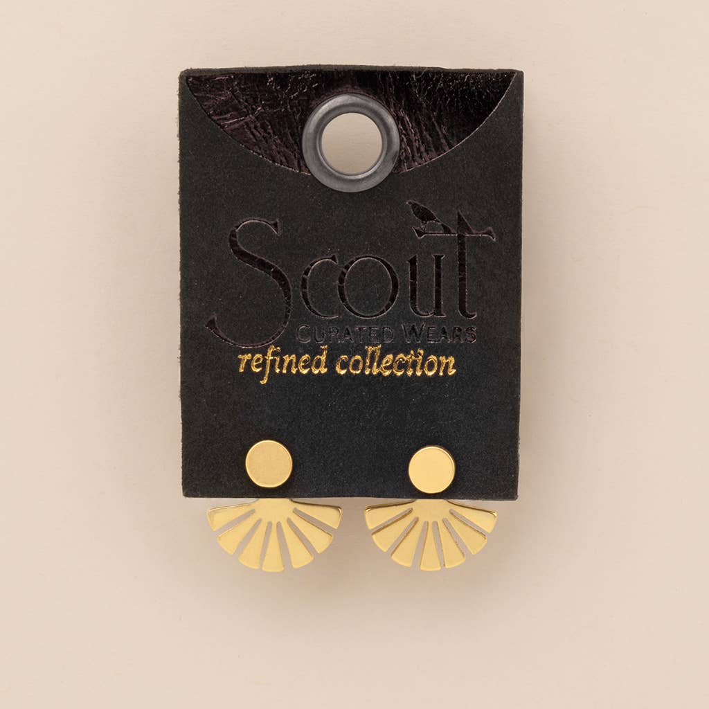 Refined Earring Collection - Sunburst Ear Jacket/Gold