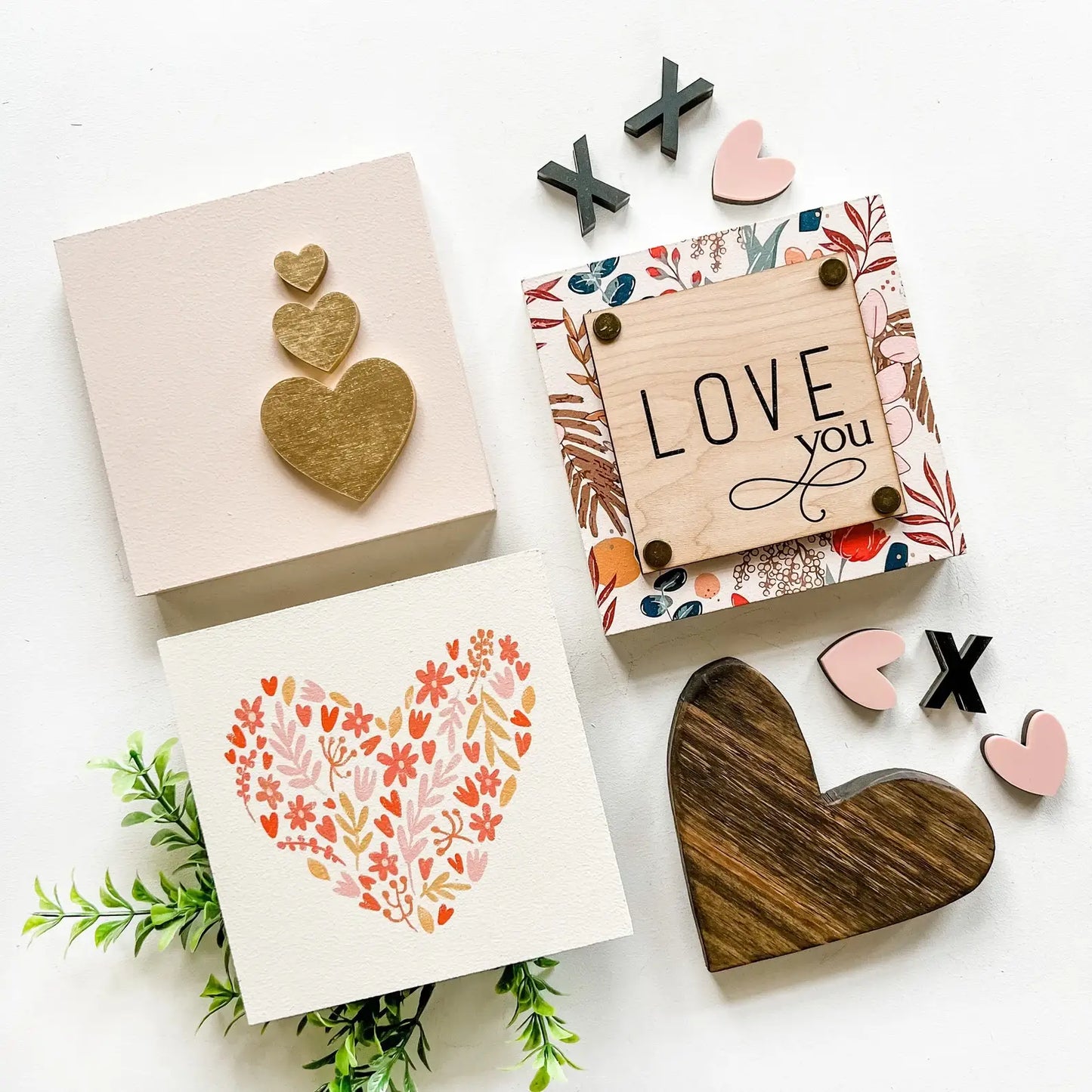 Valentines Day Mini Block Tiered Tray Signs