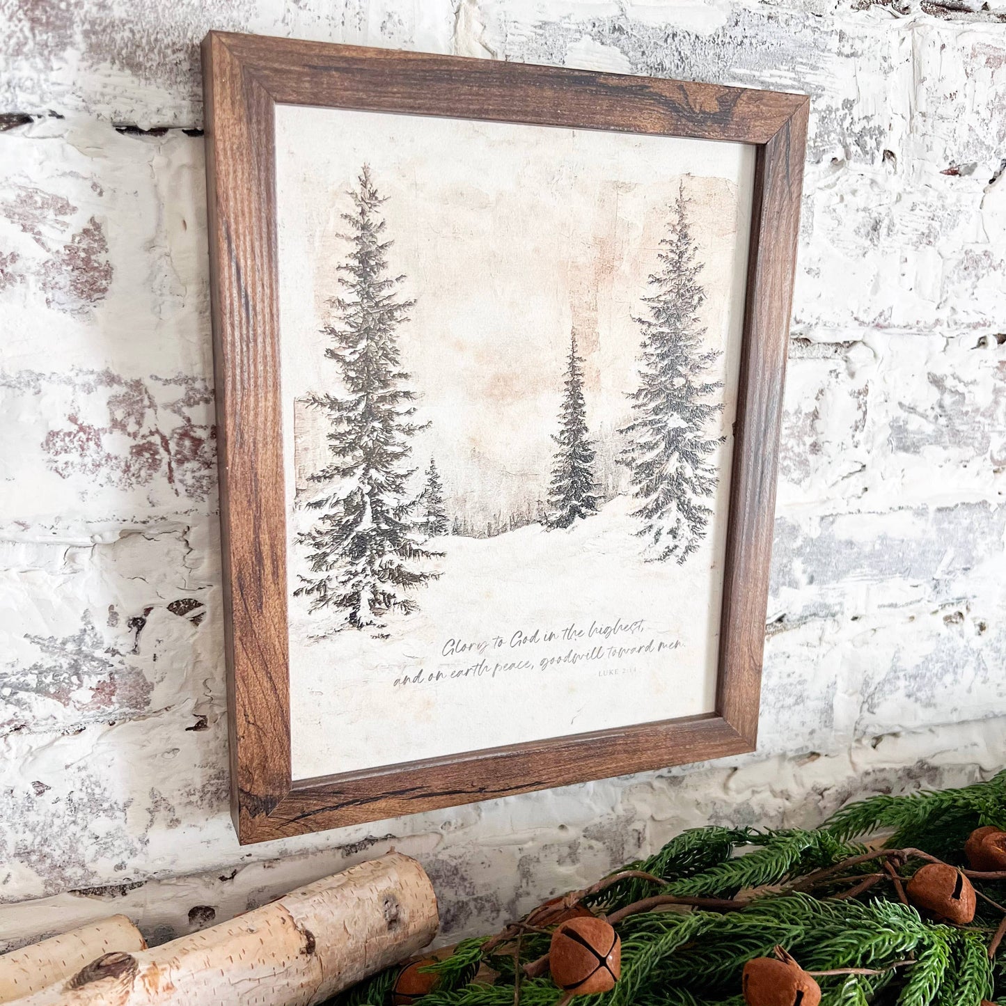 Luke 2:14 Glory to God Christmas Wood Sign