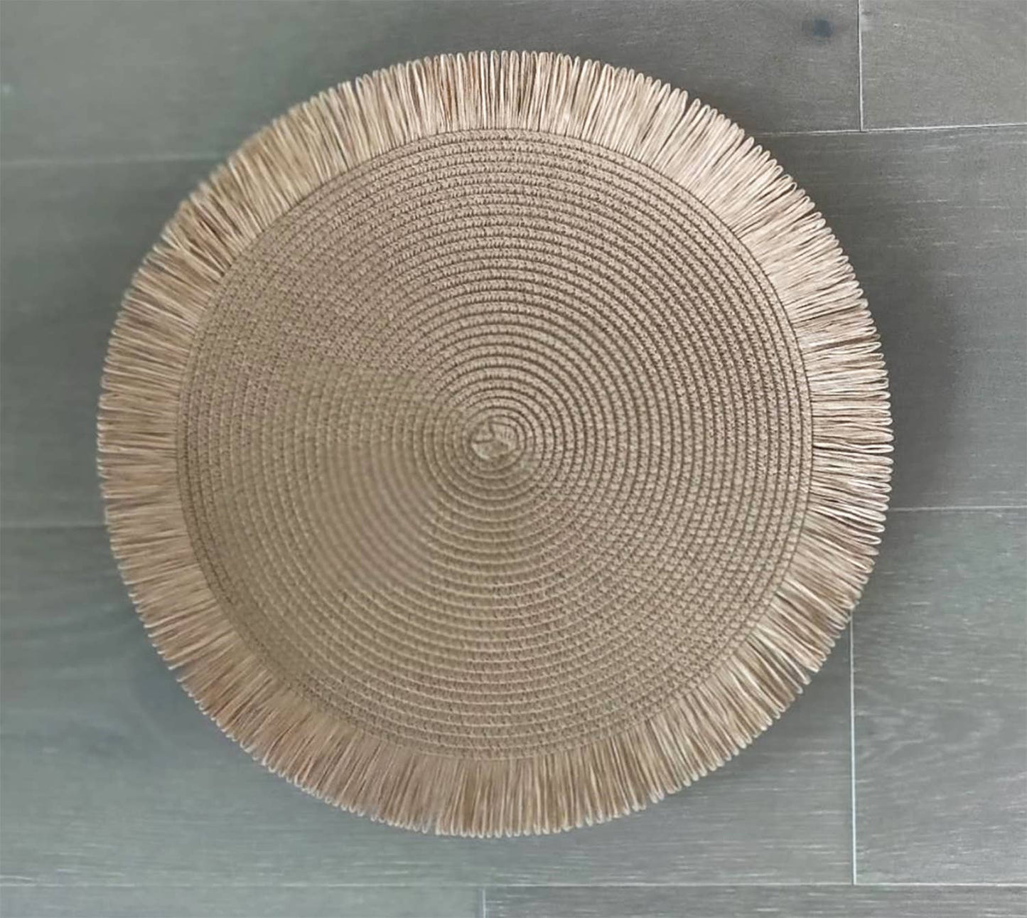 Handwoven Fringe Boho 15" Round Placemat